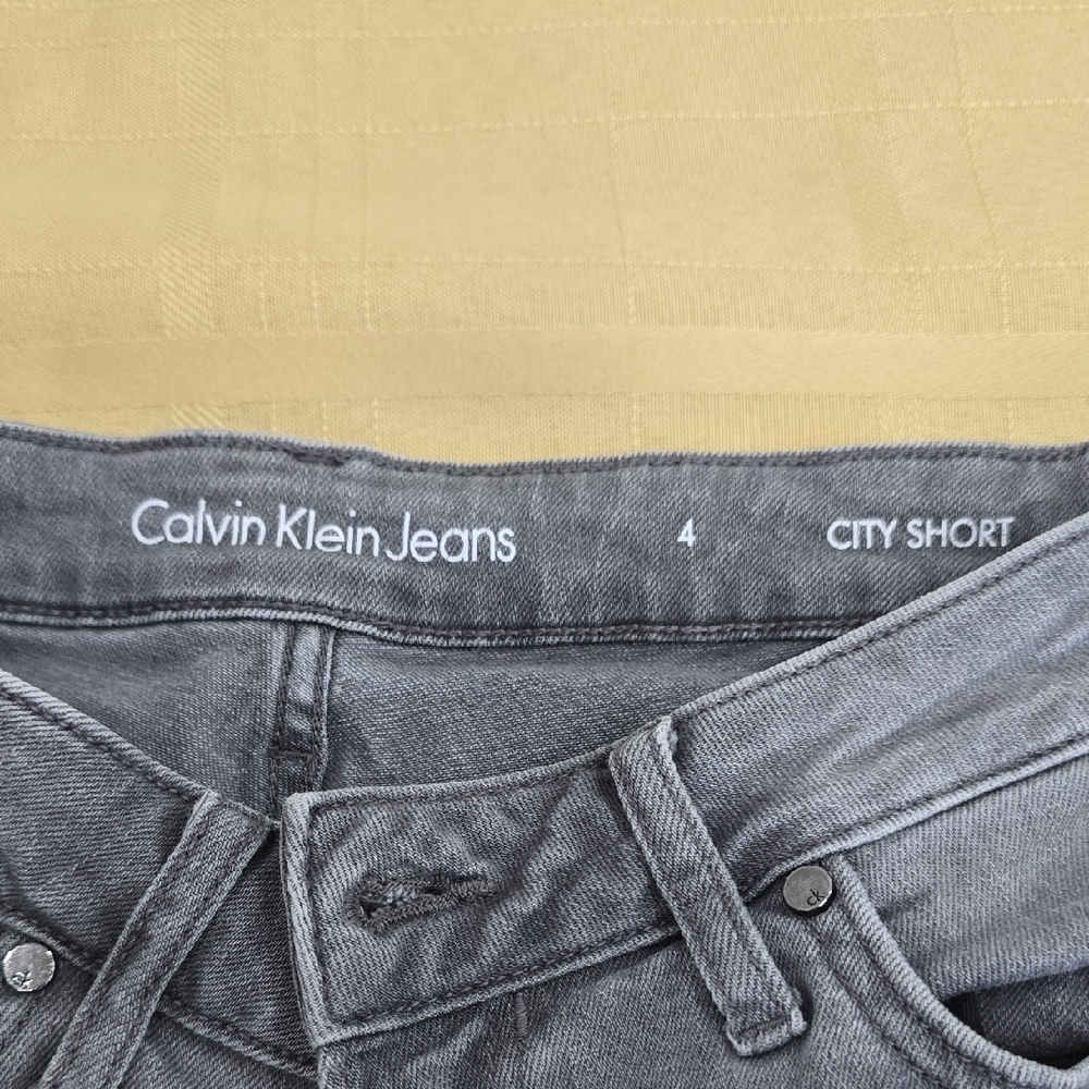 CK Calvin Klein Jeans City Shorts Bermuda Denim Light Gray Size 4 - Picture 6 of 10